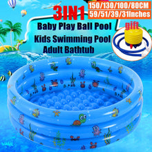 Load image into Gallery viewer, 80/100/130/150CM Portable Indoor Outdoor Baby Swimming Pool Inflatable Children Basin Bathtub kids pool baby Ocean ball pool Toy