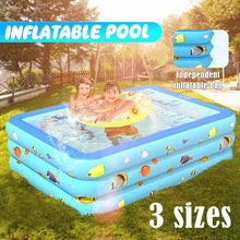 Load image into Gallery viewer, 120/130/150CM Rectangular Inflatable Swimming Pool Paddling Pool Bathing Tub Portable Outdoor Summer Swimming Pool for Kids