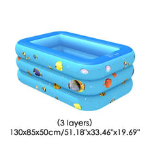 Load image into Gallery viewer, 120/130/150CM Rectangular Inflatable Swimming Pool Paddling Pool Bathing Tub Portable Outdoor Summer Swimming Pool for Kids