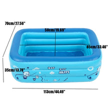Load image into Gallery viewer, 113/123CM 3 Layers Children Inflatable Pool Bathing Tub Baby Kid Home Outdoor Large Inflatable Square Swimming Pool Water Play