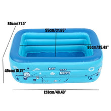 Load image into Gallery viewer, 113/123CM 3 Layers Children Inflatable Pool Bathing Tub Baby Kid Home Outdoor Large Inflatable Square Swimming Pool Water Play