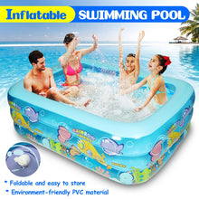 Load image into Gallery viewer, 2 Size Cartoon Inflatable PVC Swimming Pool Bath Tub for Kids Children Family Summer Outdoor Water Swimming Play Fun Center Toys