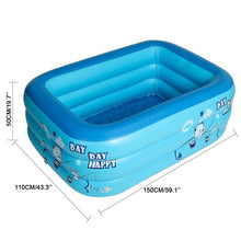 Load image into Gallery viewer, 150/130/120cm 2/3Layers Children Inflatable Pool Bathing Tub Baby Kid Home Outdoor Large Inflatable Square Swimming Pool