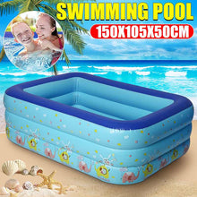 Load image into Gallery viewer, 1.2M/1.3M/1.5M PVC Inflatable Swimming Pool Square Kids Children's Home Use Paddling Pool Portable Foldable Children Bathing Tub
