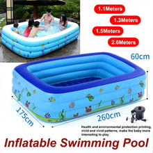 Load image into Gallery viewer, 110cm-260cm Rectangular Inflatable Swimming Pool Paddling Pool Bathing Tub Outdoor Summer Swimming Pool for Kid Child Baby