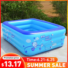 Load image into Gallery viewer, 120CM 2/3Layers Children Inflatable Pool Bathing Tub Baby Kid Home Outdoor Large Swimming Pool Inflatable Square Swimming Pool
