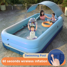 Load image into Gallery viewer, 2.6m Family Inflation Pool Sunshade wireless automatic inflation PVC Thick Square Outdoor, indoor Swimming Pool & Accessories