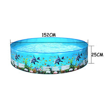 Load image into Gallery viewer, Marine Pattern Family Swimming Pools Outdoor Backyard Foldable Kids Water Pool Swimming Portable Outdoor Elements