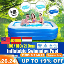 Load image into Gallery viewer, 150cm/180cm/210cm Rectangular Inflatable Swimming Pool Thicken Paddling Pool Bathing Tub Outdoor Summer Swimming Pool For Kid