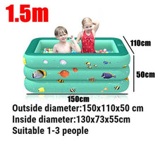 Load image into Gallery viewer, 1.2M/1.3M/1.5M Kids inflatable Pool Child Home Use Paddling Pool Large Inflatable Bubble Bottom Square Swimming Pool For Baby