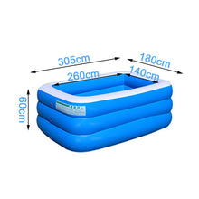 Load image into Gallery viewer, 10/7/5ft 150cm/210cm/305cm Home Use Inflatable Large Swimming Pool 3 Layers Outdoor Indoor Baby Kids family Pool Bathing Tub
