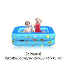 Load image into Gallery viewer, 120/130/150CM Rectangular Inflatable Swimming Pool Paddling Pool Bathing Tub Portable Outdoor Summer Swimming Pool for Kids
