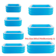 Load image into Gallery viewer, 150-300cm 3Layer Children Inflatable Pool Bathing Tub Kid Adult Home Outdoor Large Swimming Pool Inflatable Square Swimming Pool
