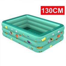 Load image into Gallery viewer, 120/130/150/180/210 cm Rectangular Inflatable Swimming Pool Kids Paddling Pool PVC Bathing Tub Outdoor Summer
