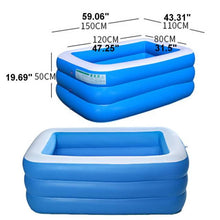 Load image into Gallery viewer, 150-380CM Rectangular Inflatable Swimming Pool Thicken 3 Layers PVC Paddling Pool Bathing Tub Outdoor Summer Pool For Kids
