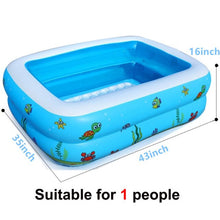 Load image into Gallery viewer, 110cm-260cm Rectangular Inflatable Swimming Pool Paddling Pool Bathing Tub Outdoor Summer Swimming Pool for Kid Child Baby
