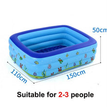 Load image into Gallery viewer, 110cm-260cm Rectangular Inflatable Swimming Pool Paddling Pool Bathing Tub Outdoor Summer Swimming Pool for Kid Child Baby
