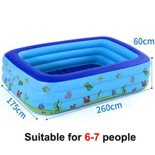 Load image into Gallery viewer, 110cm-260cm Rectangular Inflatable Swimming Pool Paddling Pool Bathing Tub Outdoor Summer Swimming Pool for Kid Child Baby
