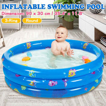 Load image into Gallery viewer, 3 Ring Inflatable Round Swimming Pool Toddler Children Kids Bathing Tub Outdoor Play Toys PVC  Swimming Pool 80CM
