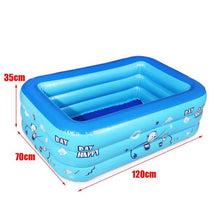 Load image into Gallery viewer, 120cm 2/3layers Inflatable Square Swimming Pool Children Inflatable Pool Bathing Tub Baby Kid Home Outdoor Large Swimming Pool
